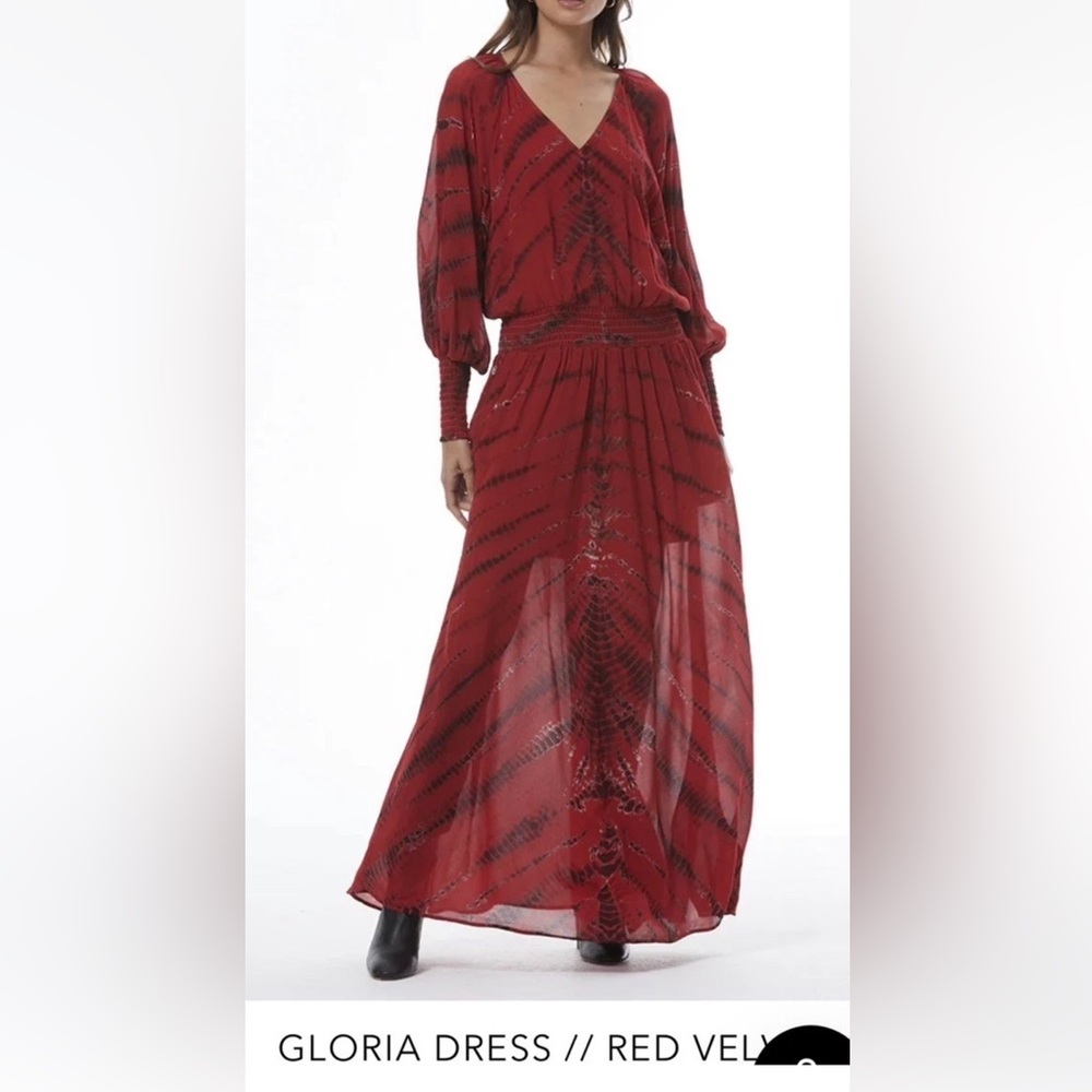 YFB Young Fabulous broke Gloria Dress in red velvet wash size small